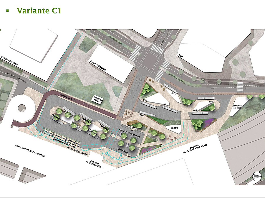 Planung mit Verkehrs- und Grünflächen