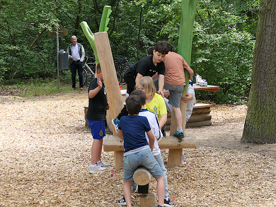 Viele Kinder auf einer Holkzwippe