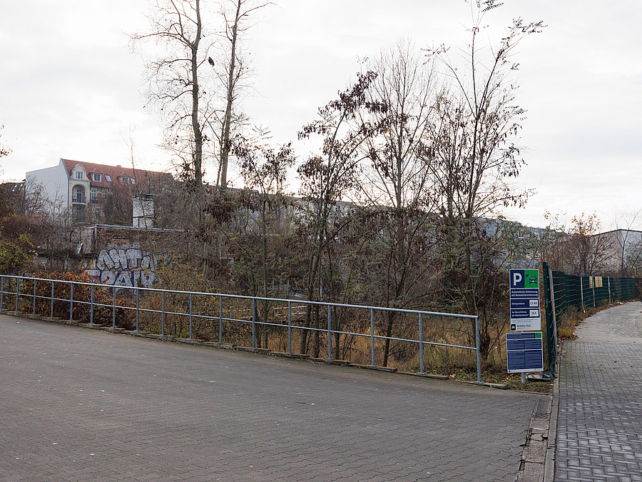 Eine Auffahrt zum Parkplatz