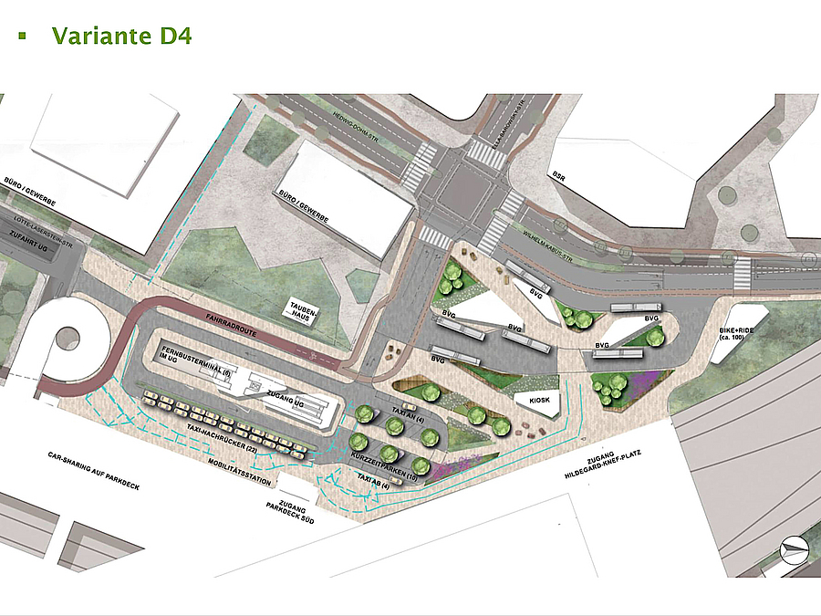 Planung mit Verkehrs- und Grünflächen