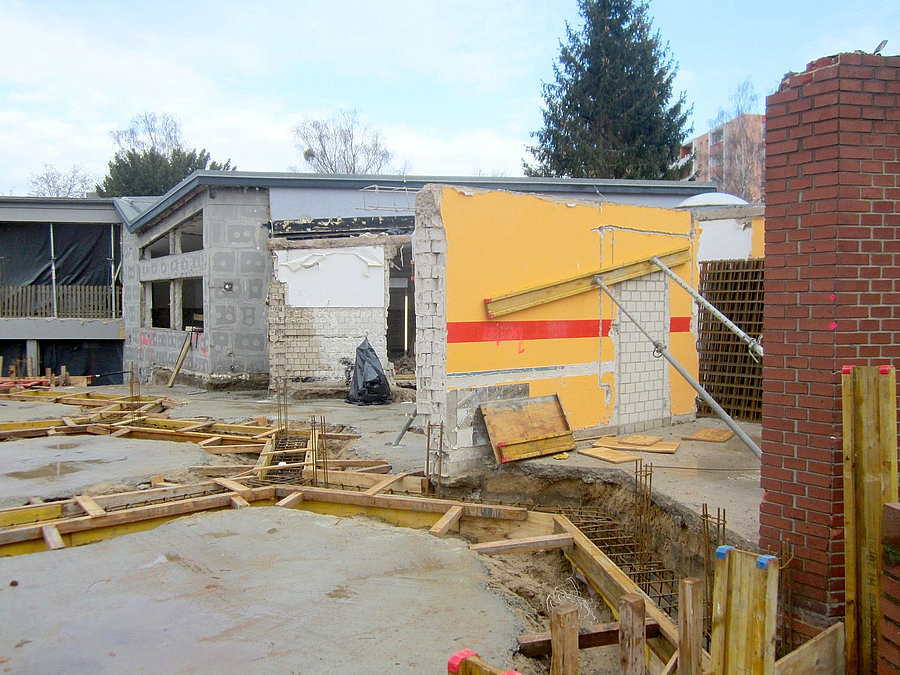 Baustelle, wabenförmige Fundamente