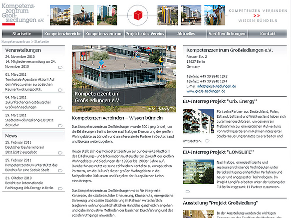 Screenshot einer Website