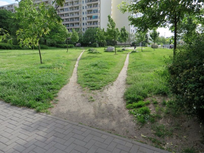 Trampelpfade vor Projektbeginn